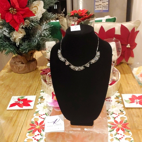 Anne Koplik Pella Art Deco Greige Collar Necklace - Picture 3 of 16